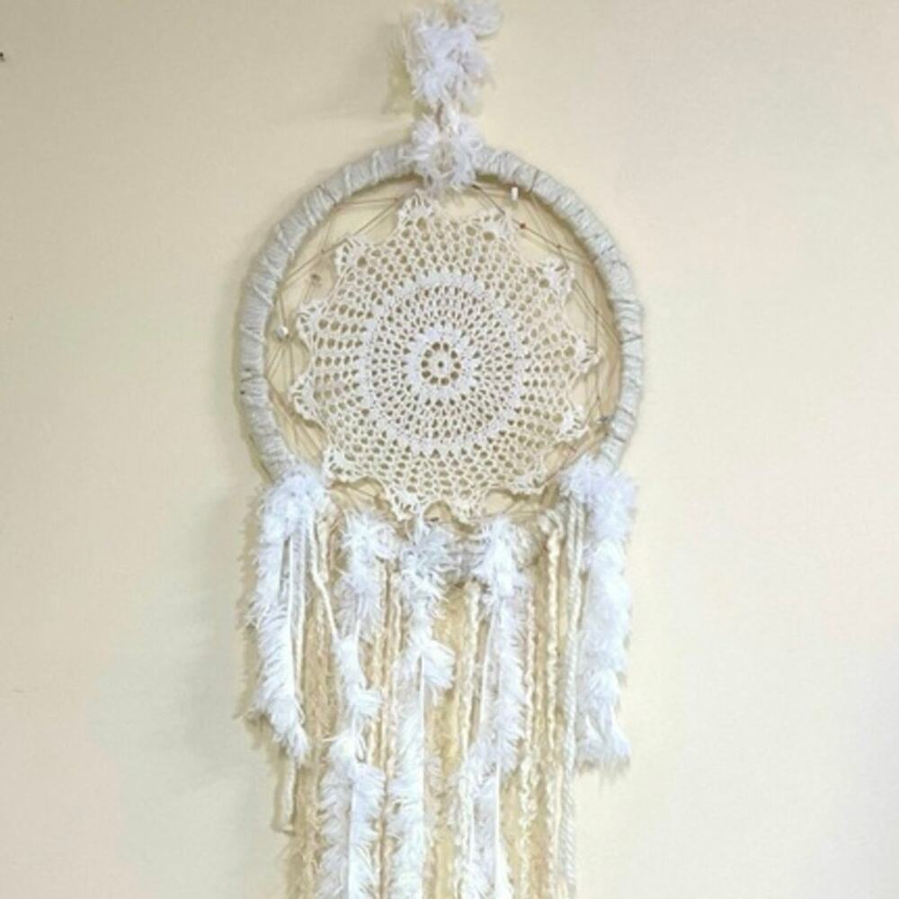 Dream Catcher Handmade Up-Cycled Materials Boho Decor Accent Piece